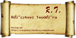 Ráczkevi Teodóra névjegykártya